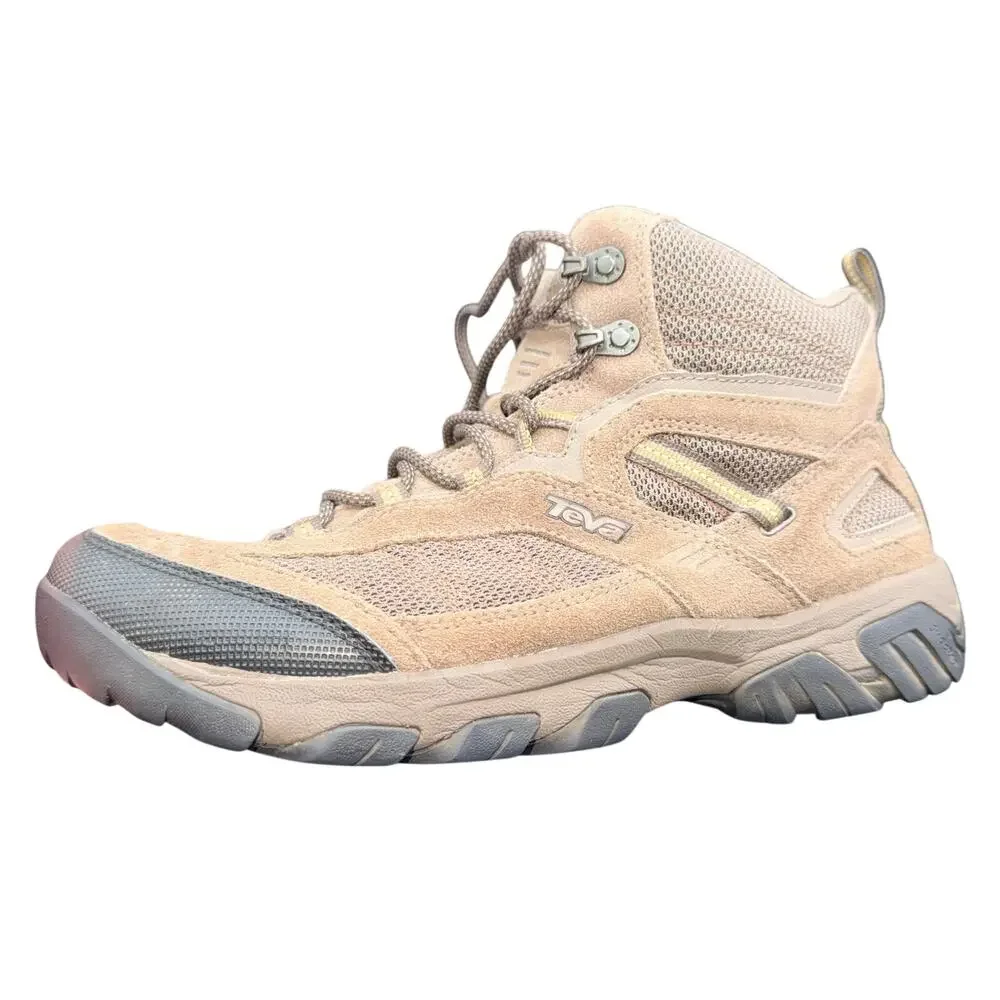 Teva Men’s Hiking Boots Brown Suede Mesh Mid Trail Shoes Size 9